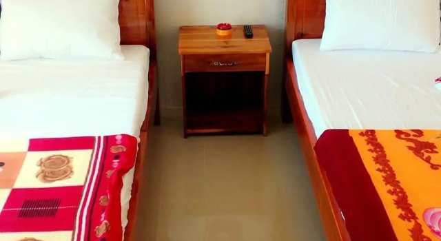 Четырёхместное бунгало с балконом и с красивым видом из окна Duc Anh Garden Homestay