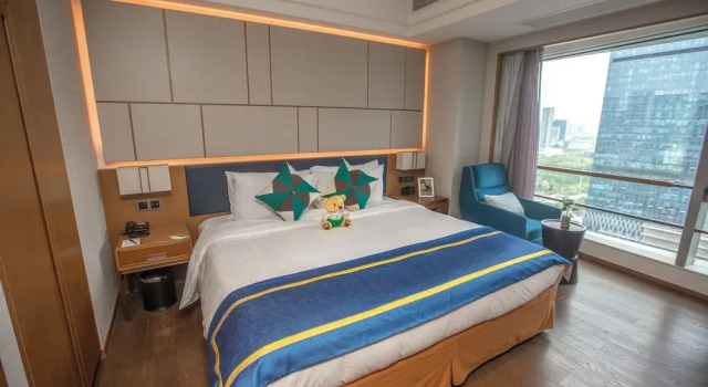 Номер Deluxe c 1 комнатой с балконом Somerset Swan Lake Hefei