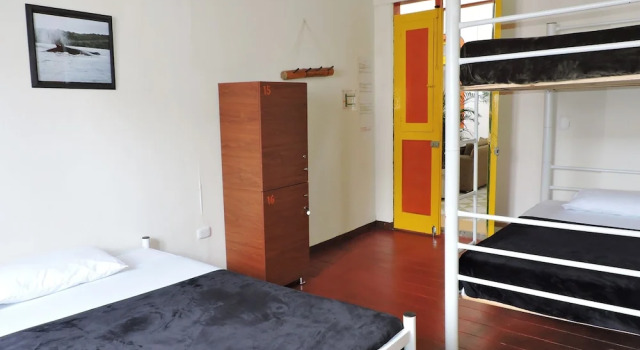 Кровать в общем номере Golden Frog Manizales