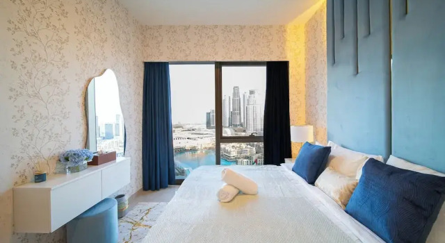 Direct Burj Khalifa View I Minutes Walk to Dubai Mall I Stunning Fountain Views I One Lux Stay Grande Signature Residence, Забронировать Апартаменты/квартира Апартаменты Эмирата Дубая, рядом с Дубайский аквариум, Апартаменты/квартира