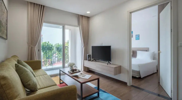Номер Deluxe с балконом и с видом на город Paradise Premium Hotel Nguyen Khac Hieu