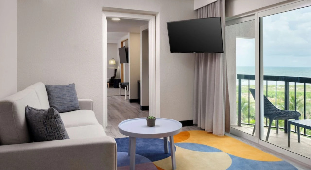 Двухместный номер с балконом и с частичным видом на океан Hilton Garden Inn Cocoa Beach Oceanfront