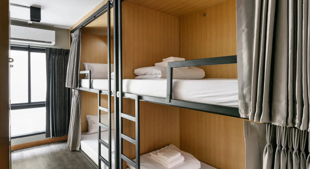 Кровать в общем номере Travelier Hostel