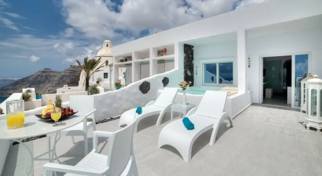 Вилла Deluxe с балконом и с видом на море Fira Deep Blue Suites