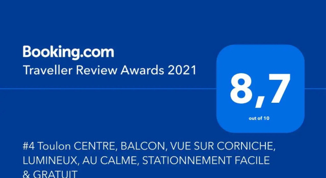 Номер Standard #4 Toulon CENTRE, BALCON, VUE SUR CORNICHE, LUMINEUX, AU CALME, STATIONNEMENT FACILE & GRATUIT