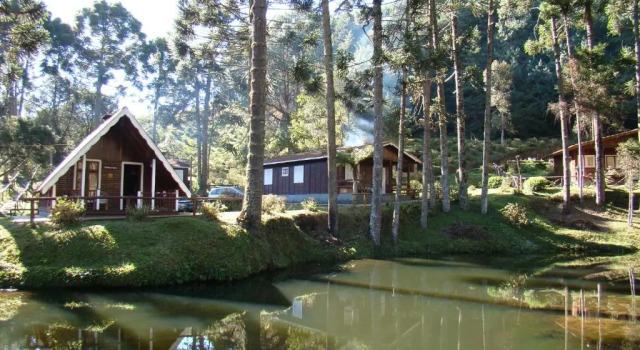 Шале с красивым видом из окна Hotel Fazenda Floresta Negra
