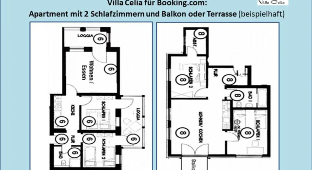 Апартаменты с 2 комнатами Villa Celia