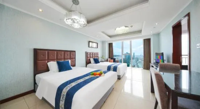 Шестиместный семейный люкс Business Yuelan Seaview Hotel Apartment (Qingdao May Fourth Square China Railway Center)
