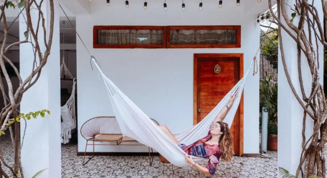 Кровать в общем номере Casa del Pavo Real Boutique Hotel Yoga & Spa