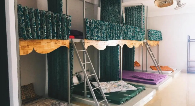 Кровать в общем номере Bí Đỏ homestay