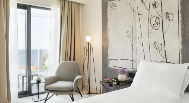 Двухместный номер Premium с балконом и с видом на море Hotel Kompas