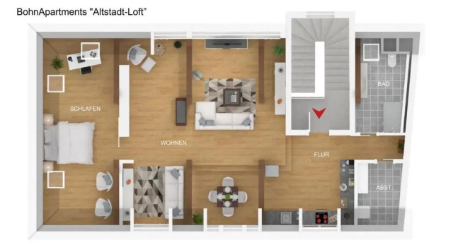 BohnApartments Altstadt-Loft - 85 qm mit Wasserbett, Parkplatz, Забронировать Апартаменты/квартира Отели Эрфурта с парковкой, рядом с Августинский монастырь, Парковка
