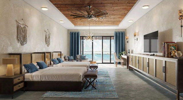 Четырёхместный люкс oceanfront Prana Maya Island Resort