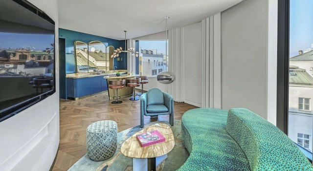 Standard Doppel Zimmer Penthouse mit Stadtblick W Prague