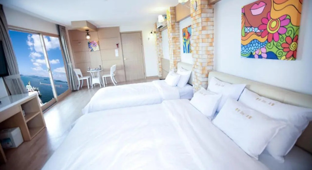 Трёхместный номер Deluxe с видом на океан Tongyeong Bay Condo Hotel