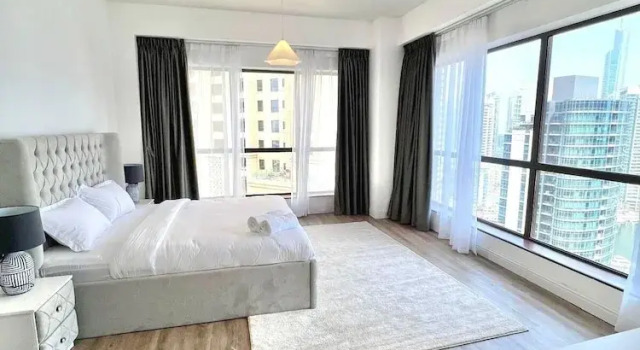 Апартаменты Deluxe с 2 комнатами с балконом и с видом на гавань JBR apartments by HAPPY SEASON
