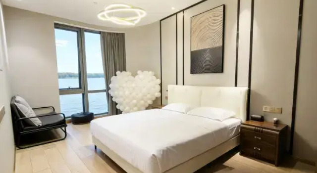 Люкс c 1 комнатой с видом на озеро Suzhou Binhu Qingcheng Hotel Apartment
