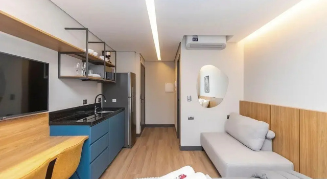 Студия Luxury Vibe Curitiba by Housi, próximo à Ligga Arena e Praça do Japão