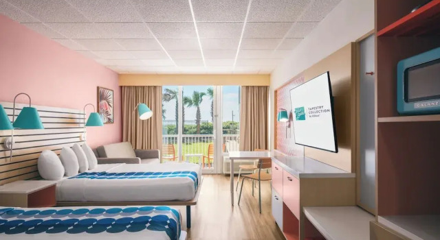 Четырёхместный номер Standard с частичным видом на океан Golden Sands Carolina Beach Oceanfront, Tapestry by Hilton