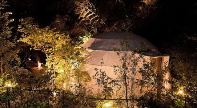 Тент с видом на сад Bessho Onsen Midoriya