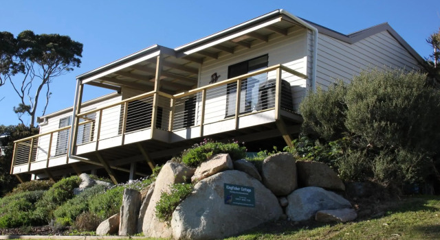 KINGFISHER COTTAGE Beachfront at the Binalong Bay, Rezervasyon Tatil Evi Tasmanya kır evleri, Küçük Ev