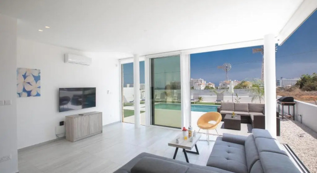 Protaras-Centre SeaView Villa, 200m From Beach- Blue Island Villa, Rezervovat Vila Protaras Famagusta, poblíž Sunrise Beach