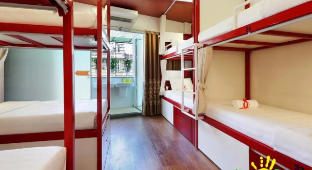 Кровать в общем номере Hanoi High Five hostel