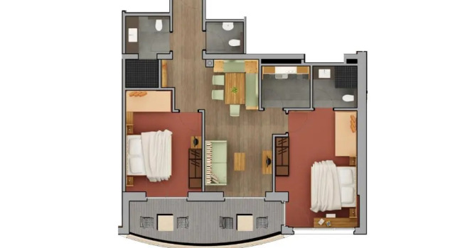 Апартаменты с 2 комнатами с балконом Haus Sonnenterrasse