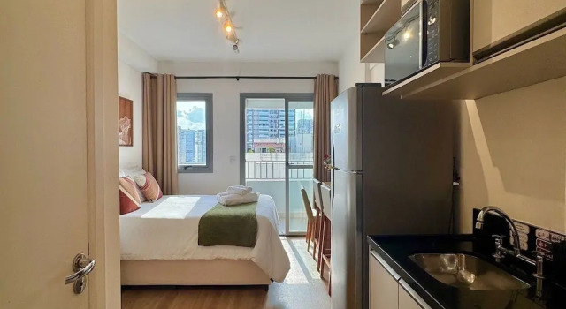 Studio Prime Metrô Brooklin, Забронировать Отель Санту-Амару Сан-Пауло, рядом с Ponte Estaiada de Sao Paulo