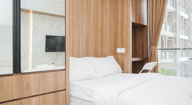 Standard Zimmer Cozy And Minimalist Studio Room At Sky House Bsd Apartment