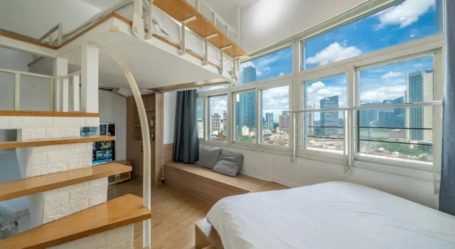 Номер Standard с видом на реку Mayson Shanghai Bund Serviced Apartment