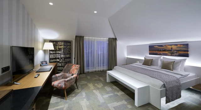 Двухместный люкс Business с балконом и с видом на холм Milport Hotel Levent Istanbul