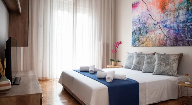 Апартаменты c 1 комнатой с балконом Blue Ark Stylish Athens