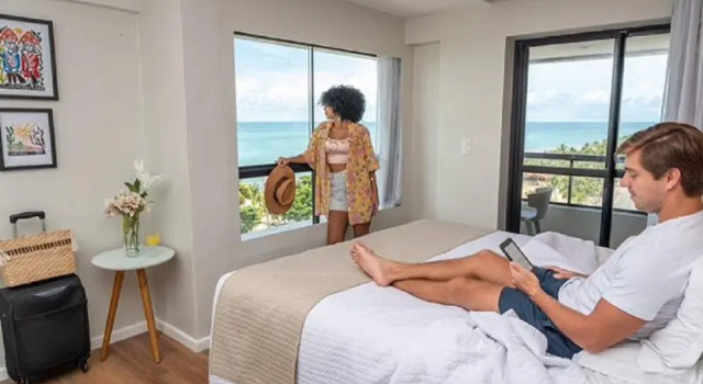 Трёхместный номер Standard с балконом и oceanfront Vistamar Hotel