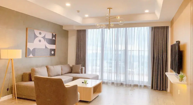 Апартаменты Superior с 2 комнатами с балконом и с видом на город Ha Tay Millennium Apartments