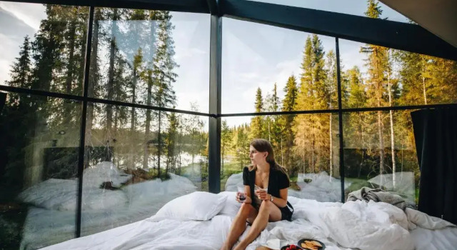 Трёхместный номер Standard с красивым видом из окна Magical Pond Nature Igloos