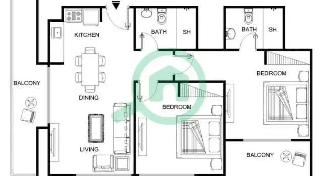 Апартаменты Lavish 2BR Apartment in Sobha Creek Vistas Reserve