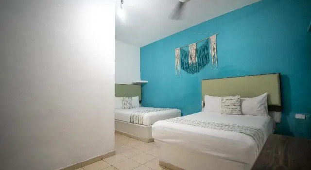 Кровать в общем номере Hotel Posada Aurora