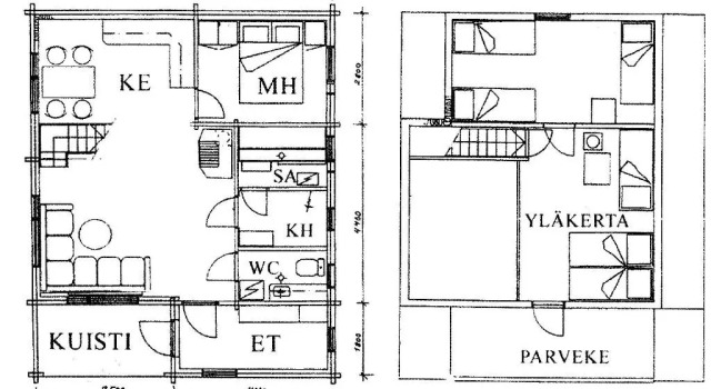 Коттедж с 2 комнатами Matkailumaja Heikkala Cottages