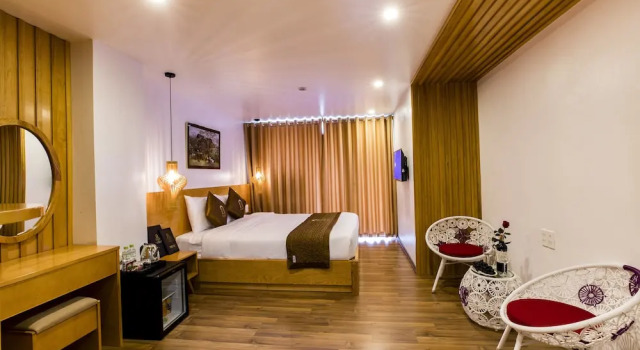 Номер Deluxe с балконом и с видом на горы Beautiful Sapa Hotel