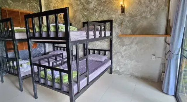 Кровать в общем номере Tantai Eco Farm Stay At Khao Yai