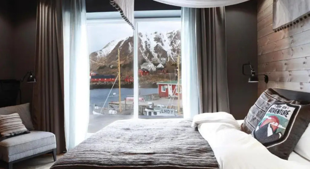 Люкс с видом на море Solsiden Brygge Rorbuer
