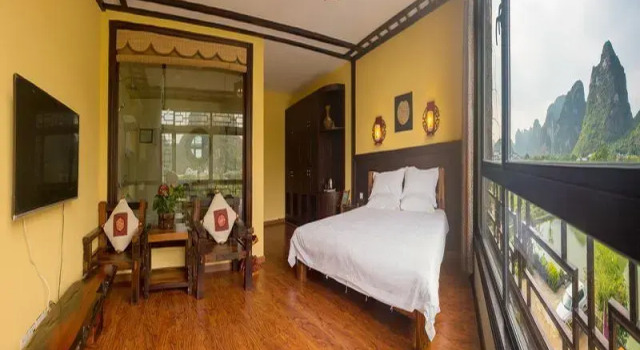 Двухместный номер Deluxe с красивым видом из окна Yangshuo Hidden Dragon Villa