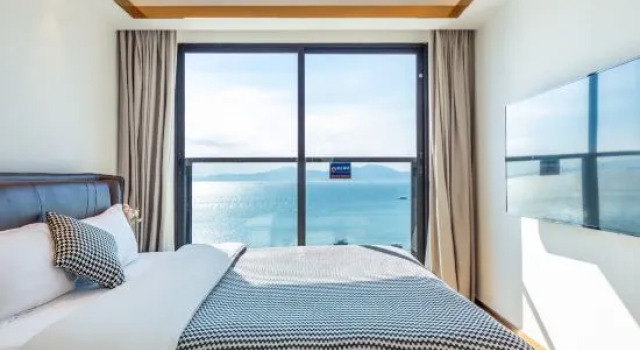 Четырёхместный люкс с 2 комнатами с видом на море Xunliao Bay Panoramic Seaview Holiday Apartment