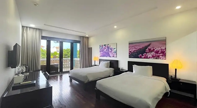 Двухместный номер Deluxe с балконом и с видом на реку Thanh Binh Riverside Hoi An