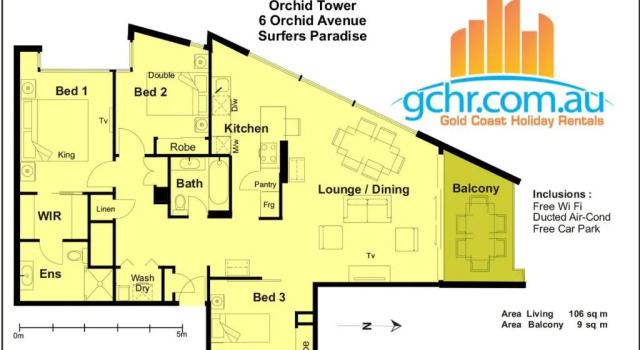 Апартаменты с 3 комнатами Orchid Residences - HR Surfers Paradise