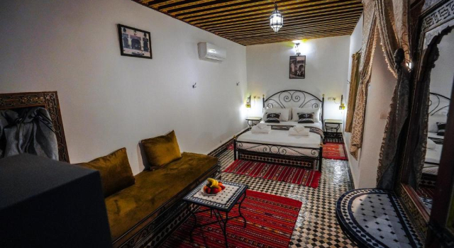 Luksusowy dwuosobowy pokój i balkonem Riad Green House