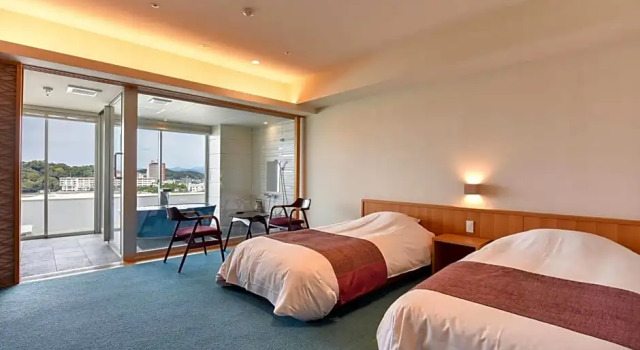Двухместный номер Deluxe с видом на море Hotel Sanrakuso