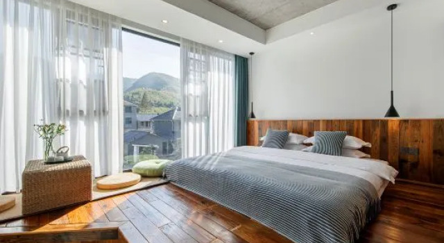 Кровать в общем номере с 6 комнатами Mogan Mountain Muxia Star Camping Resort Villa
