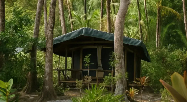 Трёхместное бунгало с видом на сад La Leona Eco Lodge